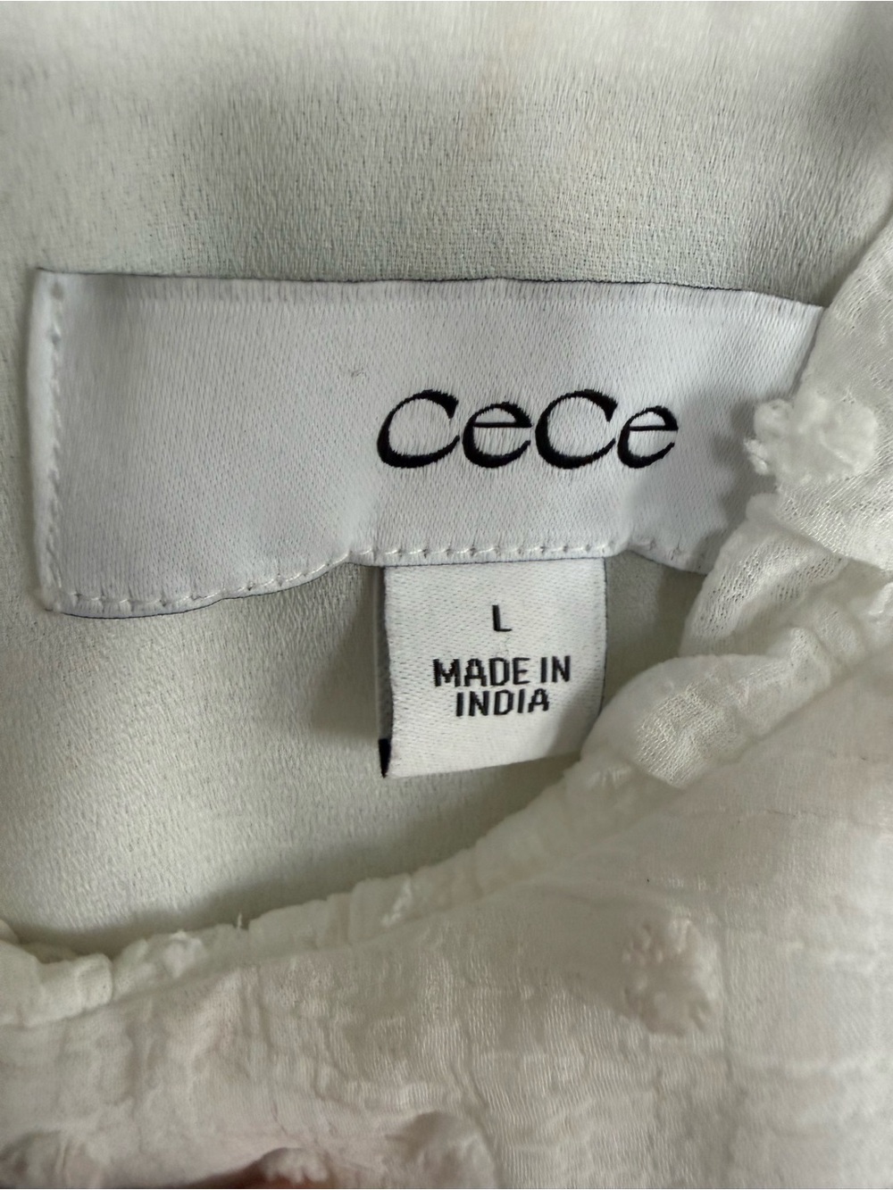 CeCe White Textured Ruffle Dress - Picture 9 of 12